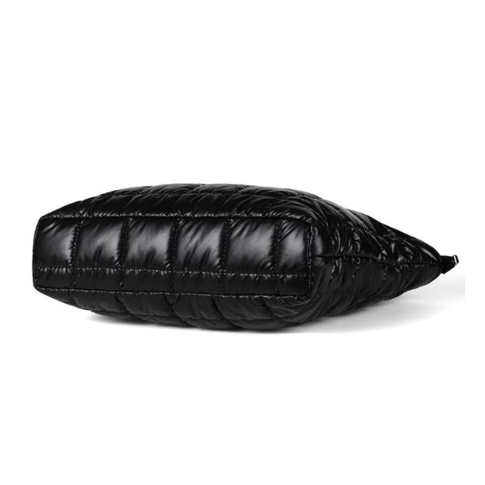 Black Nylon Puffer Quilt Tote Bag - Picture 4 of 6